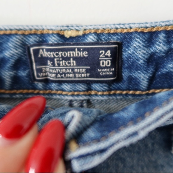 Abercrombie & Fitch Denim Mini Skirt Zip Up Size 24 - Picture 11 of 13